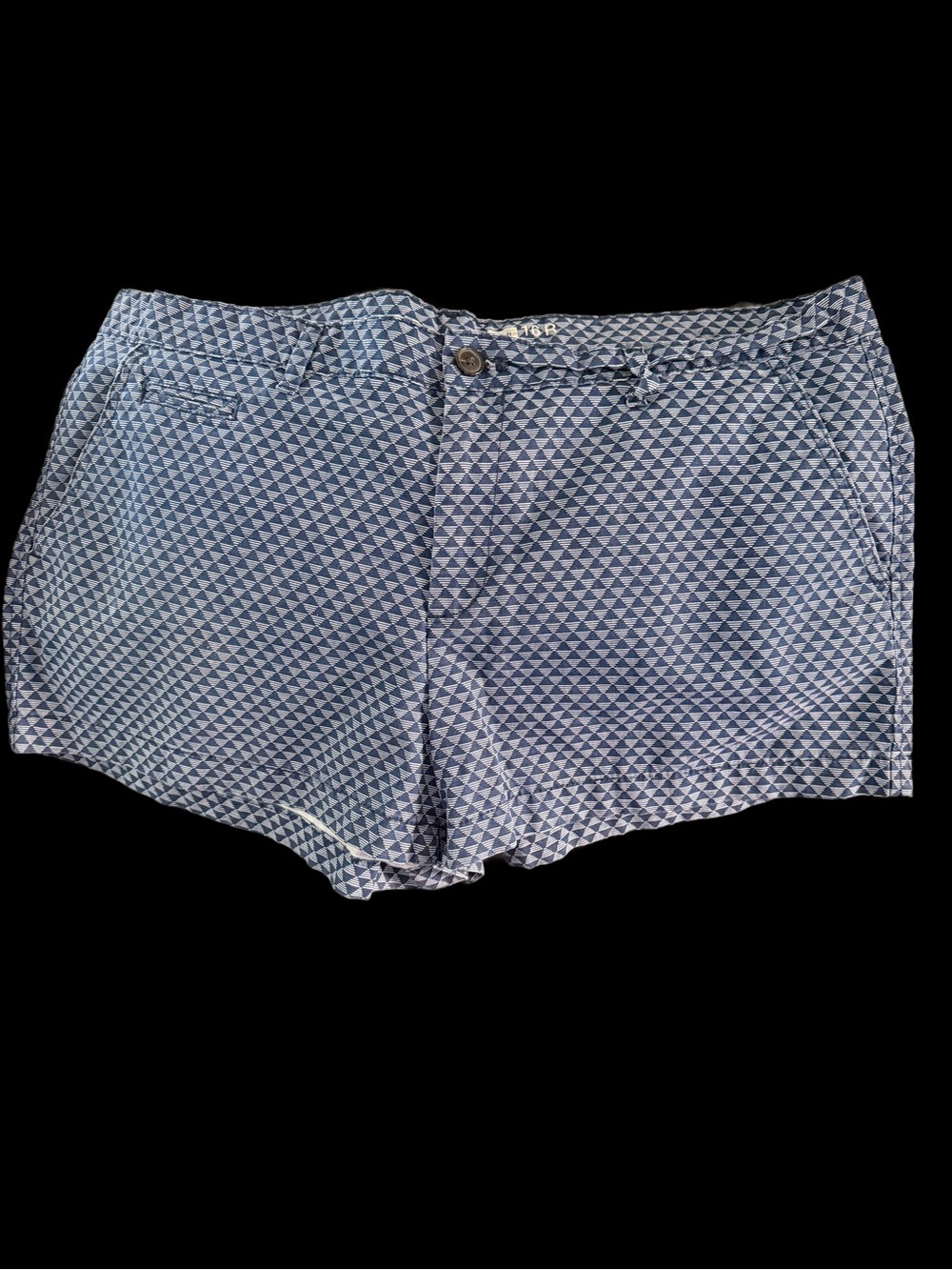 GAP Navy and White Triangle Print Shorts size 16